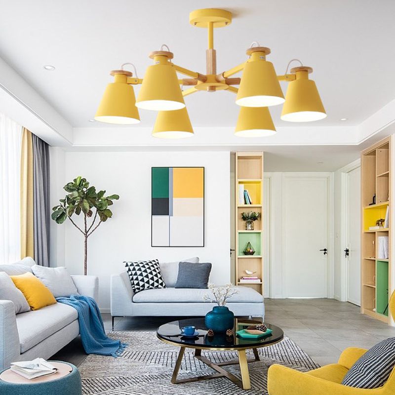 Lámpara de techo de metal de estilo colgante geométrico de múltiples luces
