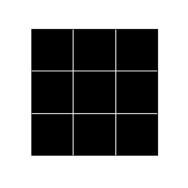Modern Square Grid Single Tile Plastic Peel & Stick Field Tile