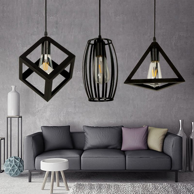 Geometric Island Light Industrial Hanging Lighting Fixture for Dining Room