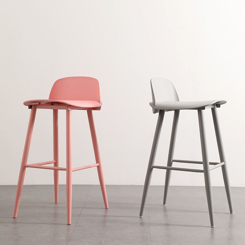Nordic Style Plastic Barstool Colorful 4 Legs Bar Stool for Living Room