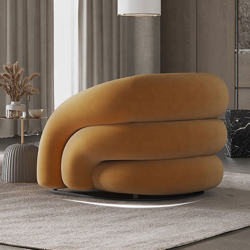 Velvet Barrel Chair 33.85" Wide Arms Included Chair for Living Room