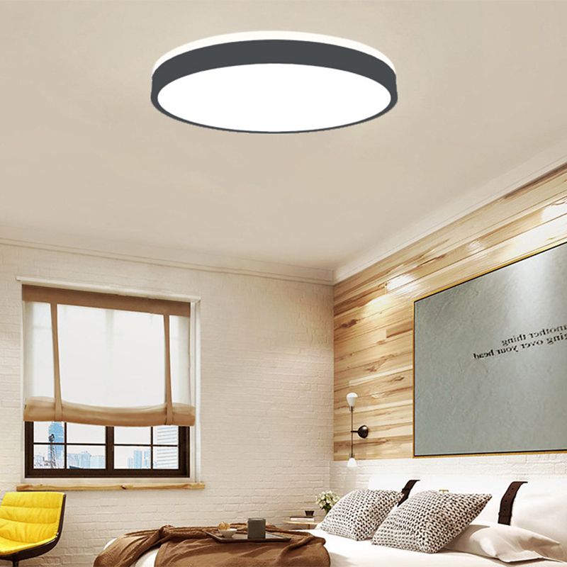 Metal Round Shaped Flush Mount Fixture Modern Style 1Head Led Flush Light
