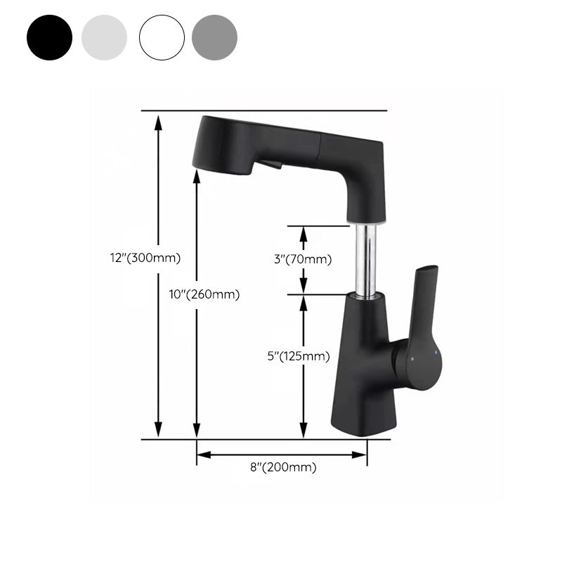Centerset Sink Faucet Contemporary Pull-out Faucet with Single Handle