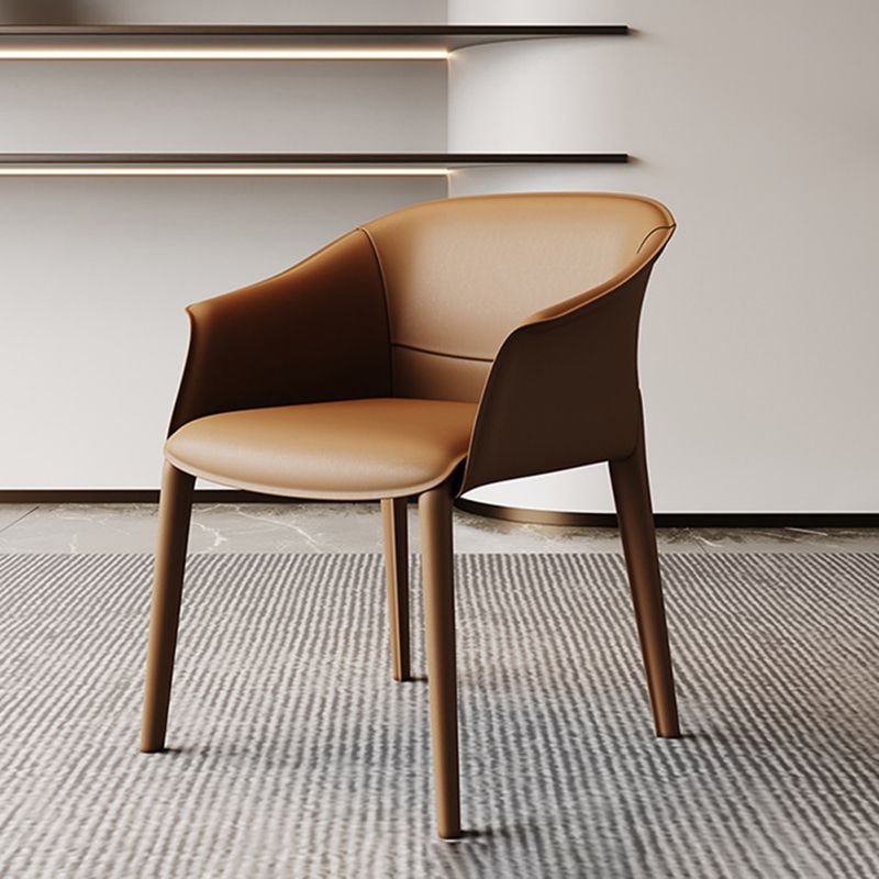 Contemporary Style Arm Chair Leather Dining Chair for Home Use