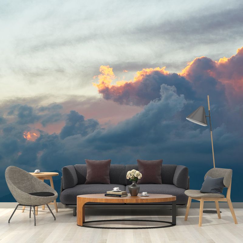 Contemporary Photography Style Sky Mural Wallpaper Mildew Resistant for Room