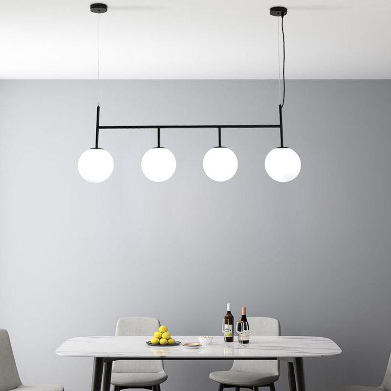 Moderne Esselinsel Leichte runde Glasschatten Hängende Leuchte für Esszimmer