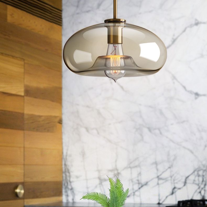 1 pendentif suspendu léger Style industriel en verre transparent plafond