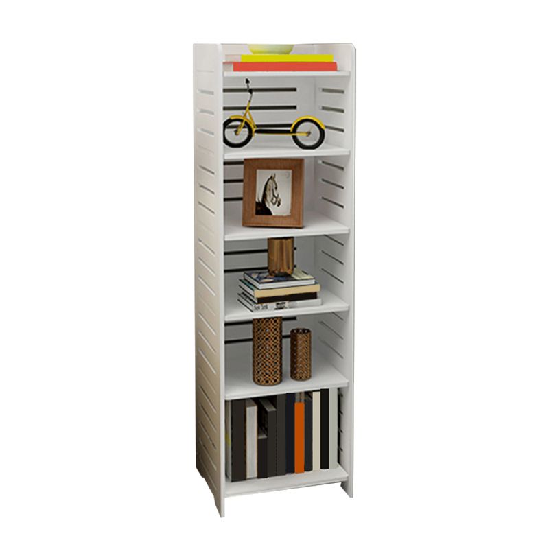 11.81"W Bookcase Contemporary Style Pure White Bookshelf for Home Office