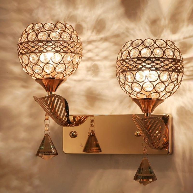 Luce muro d'oro in stile moderno in stile muro di corridoio con tonalità di cristallo globale