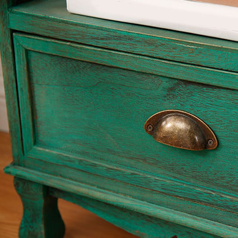 Modern Wood Accent Chest with Drawers and Shelf 11.81" Wide Chest