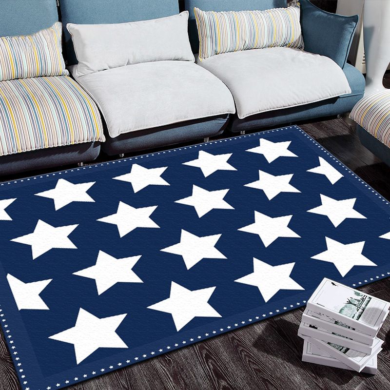 Personality Patterned Rug Multi Colored Nordic Carpet Synthetics Machine Washable Non-Slip Pet Friendly Rug for Great Room