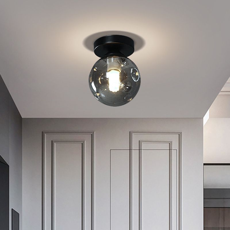 Globe Semi Flush Mount luminaire moderniste 1 plafond en verre clair
