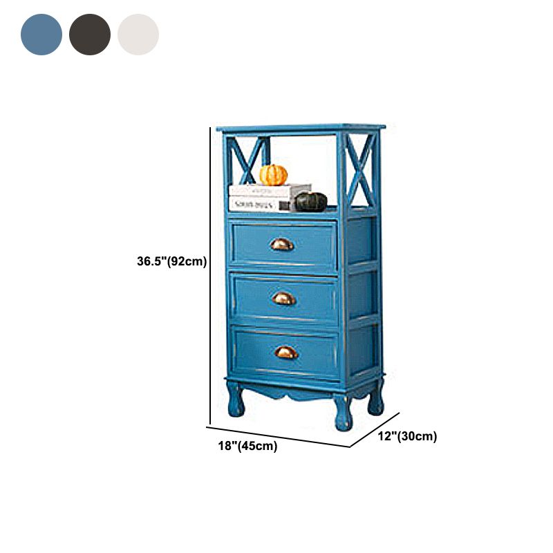 Modern Wood Accent Chest with Drawers and Shelf 11.81" Wide Chest