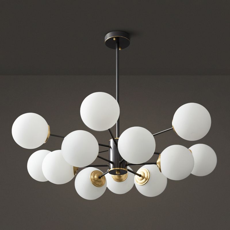 Spherical Shape Hanging Chandelier Modern Style Glass Multi Light Hanging Lamp for Bedside