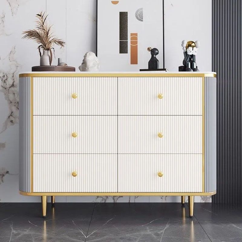 Glam Bedroom Chest Stone 16"Wide Storage Chest with Metal Legs