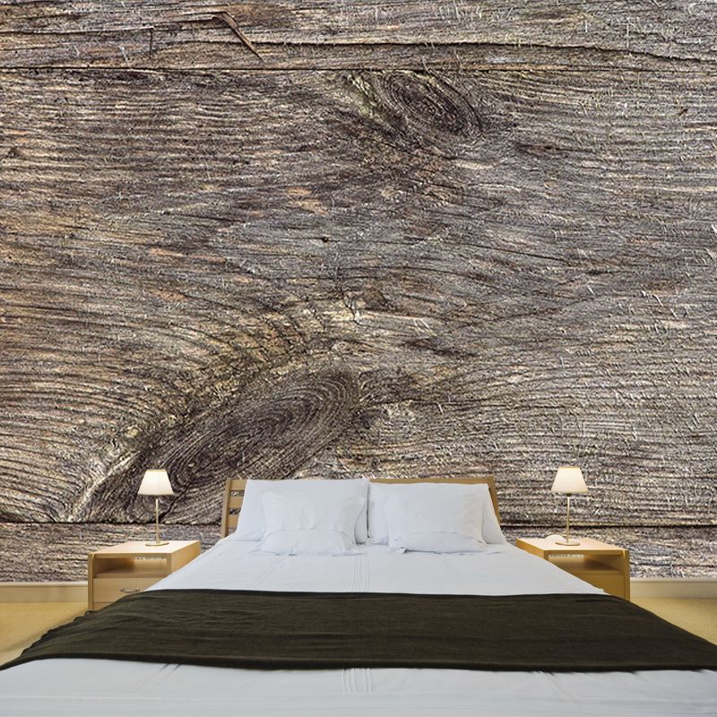 Wood Grain Industrial Style Mural Wallpaper Horizontal Photography Room Wall Art