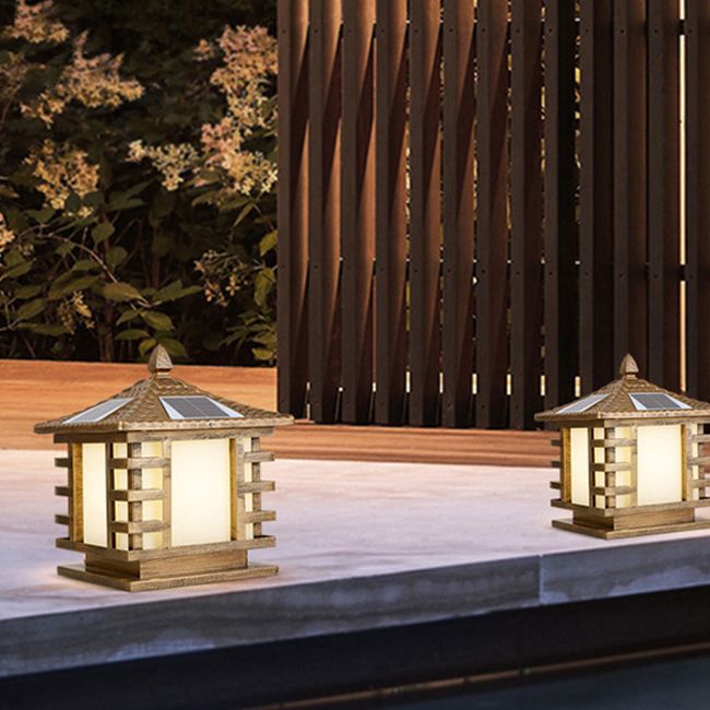 Simple LED Pillar Light Household Solar Lighting Fixture for Garden
