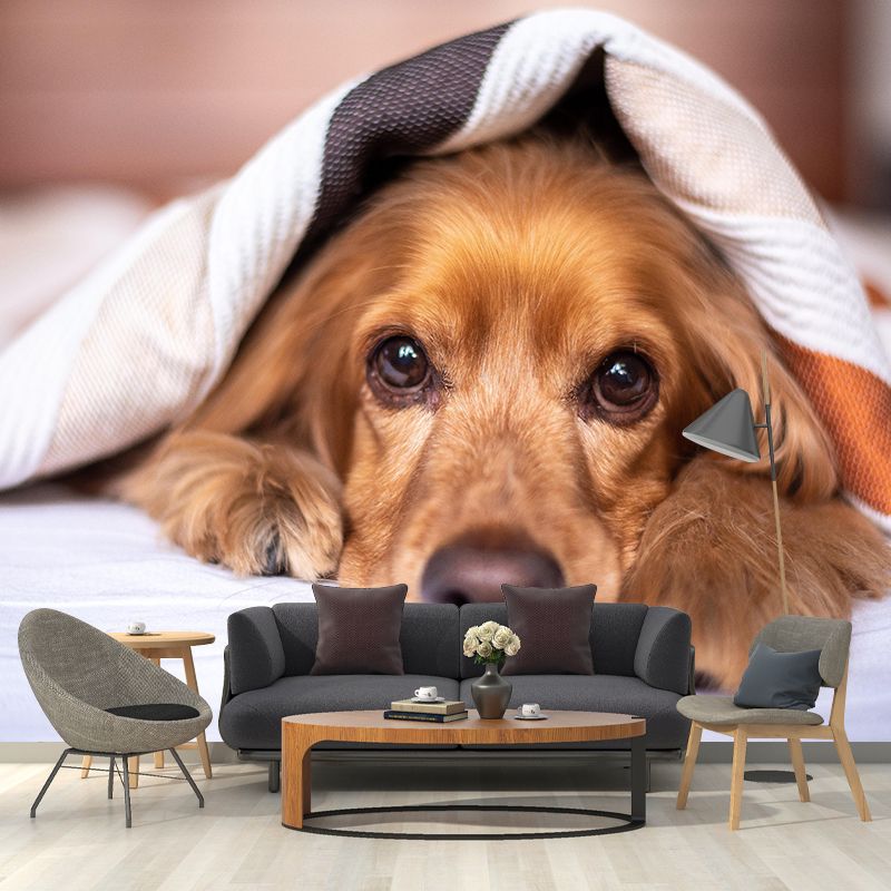 Horizontal Photography Cocker Spaniel Mural Stain Resistant Wall Art for Living Room