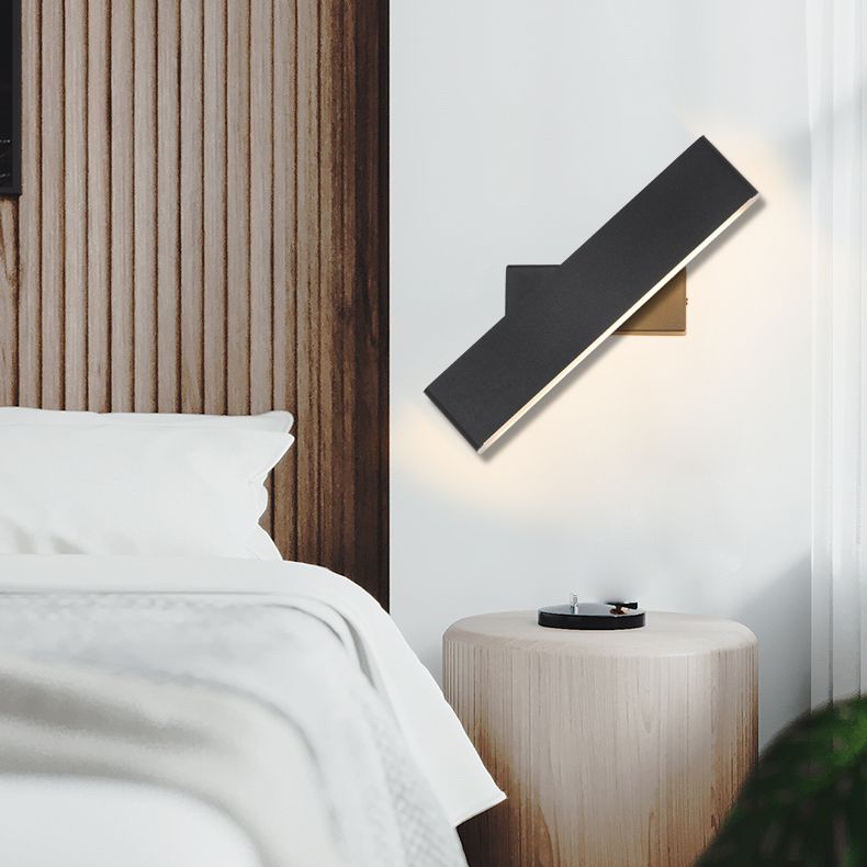 Lámpara de pared giratoria de LED creativo moderno apliques de pared rectangular de aluminio con sombra acrílica