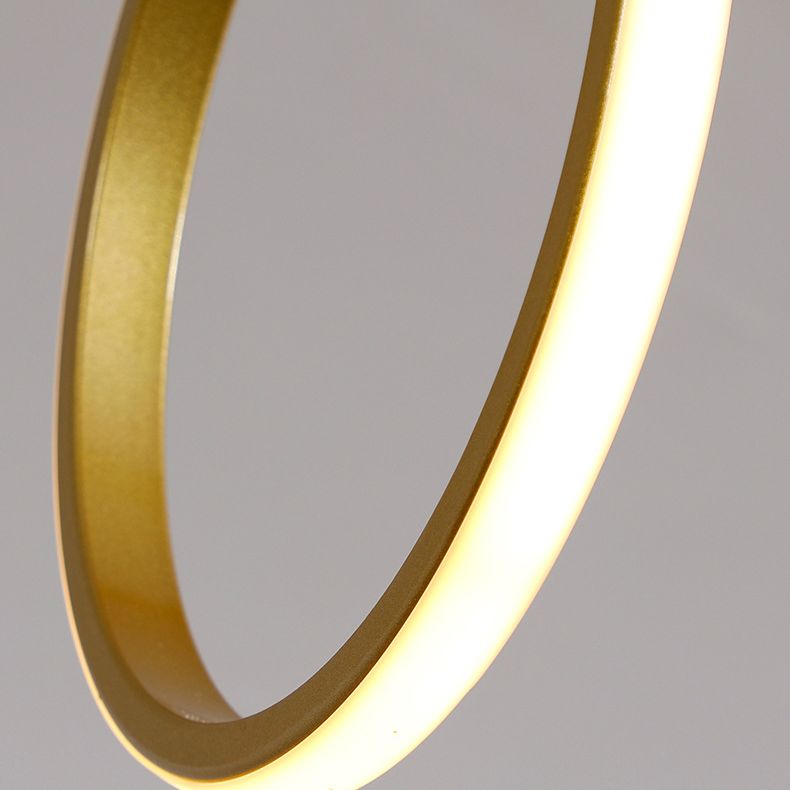 Modern Minimalism Linear Island Pendant Lighting LED Metal  Ring Island Ceiling Light for Living Room