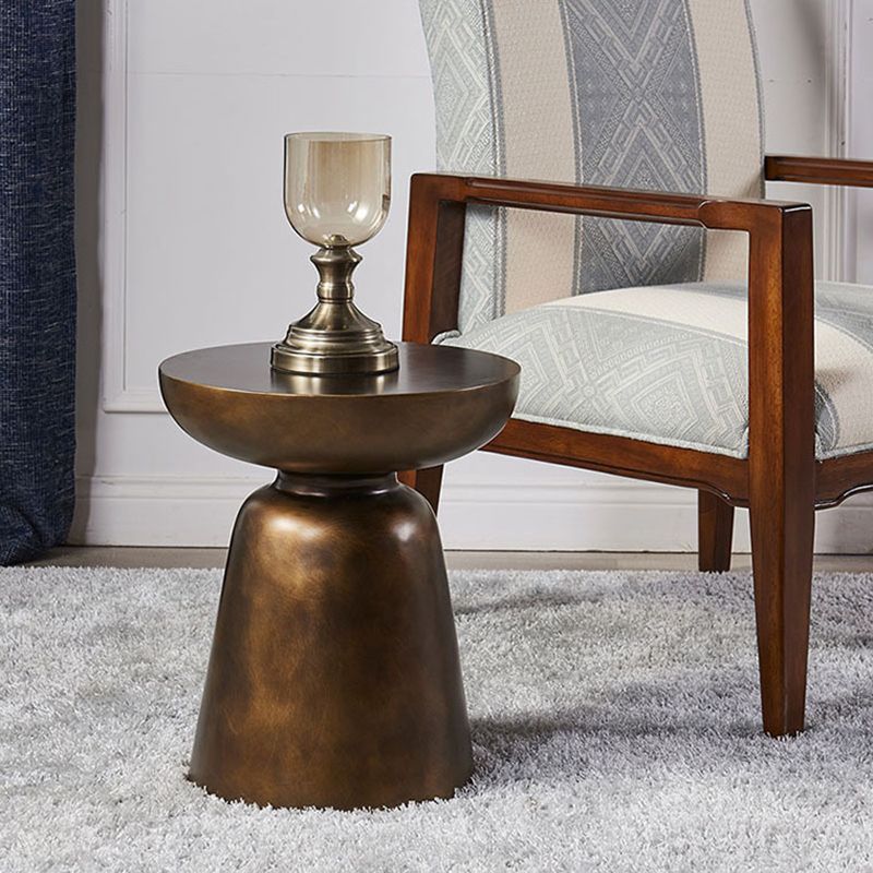 16.3"/19.7" Round Side Table Pedestal Glass Reinforced Plastic End Table