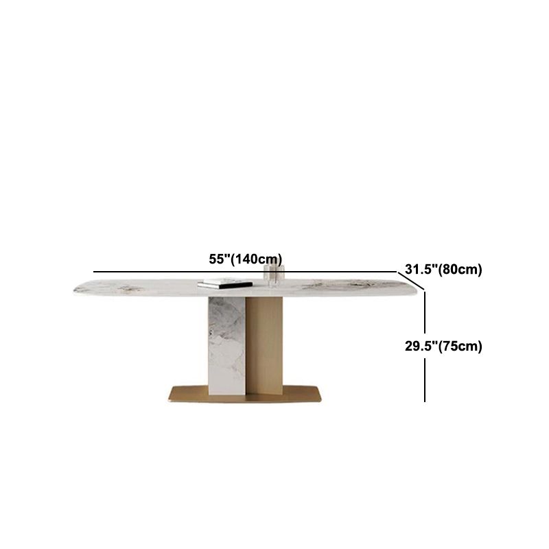 Luxury Sintered Stone Top Dining Set Rectangle 1/2/5/7 Pieces Kitchen Table with Chairs