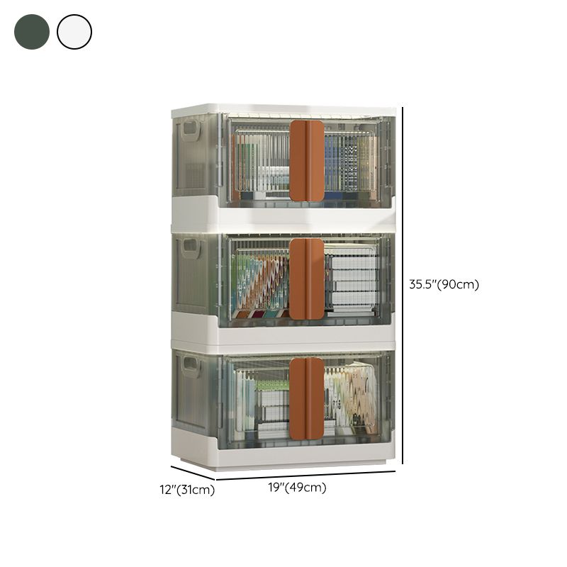Contemporary Shelf Bookcase Folding Closed Back Plastic Bookcase