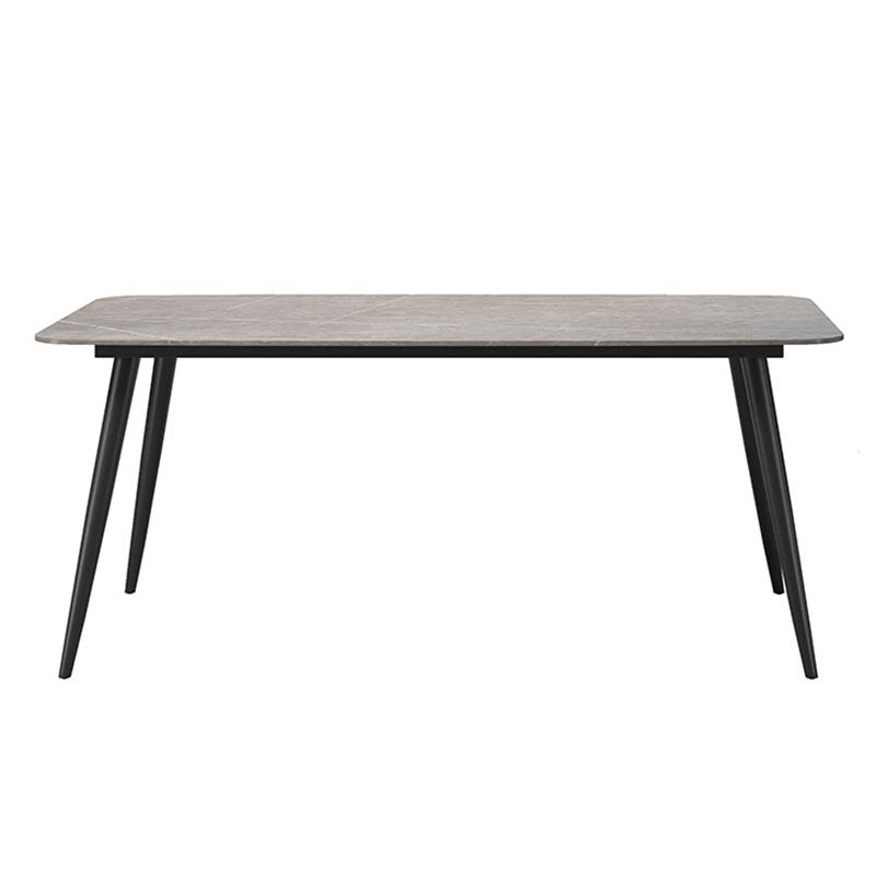 Metal Modern Rectangular Table Sintered Stone Table for Dining Room and Kitchen