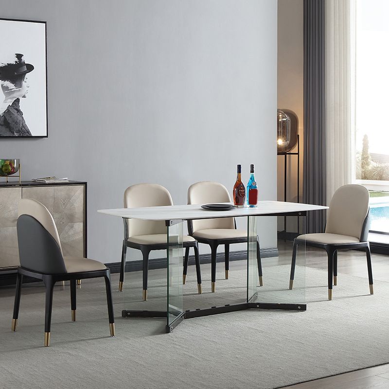 Designer Style Sintered Stone Dining Set Rectangle 1/2/5/7 Pieces Dining Room Table Set