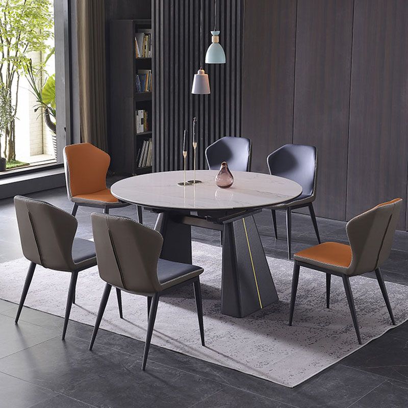 Silla de comedor de metal industrial, silla sin brazos de comedor de cuero sintético para uso en restaurantes