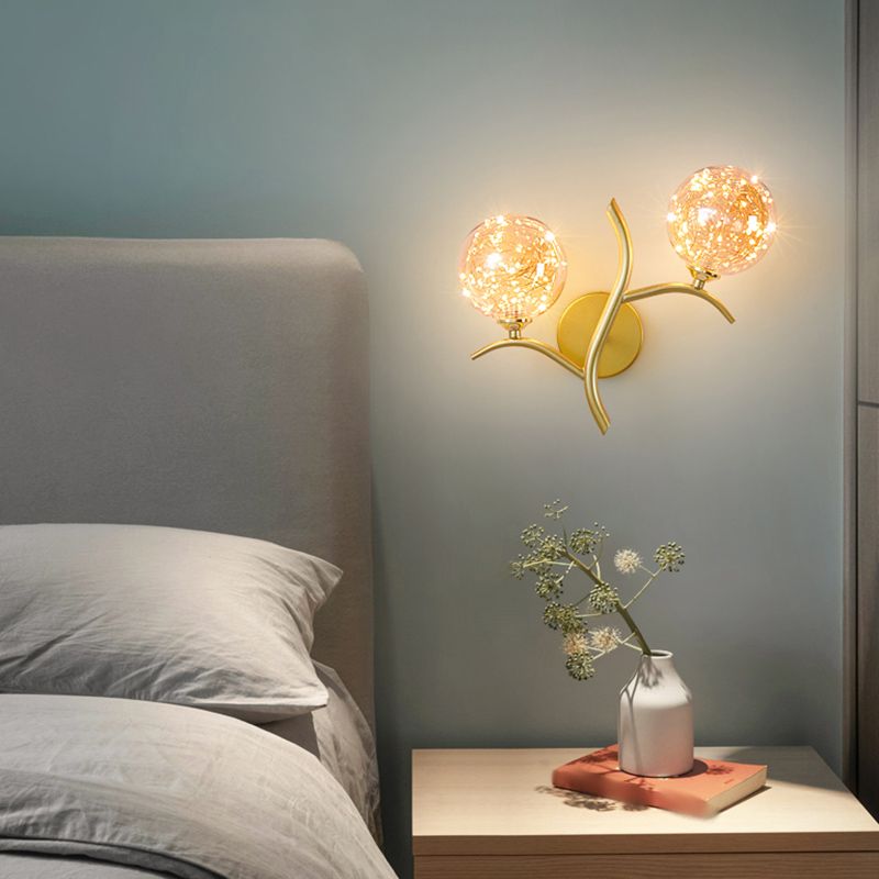 Modern Style Spherical Shape Wall Lights Glass Wall Mount Lights