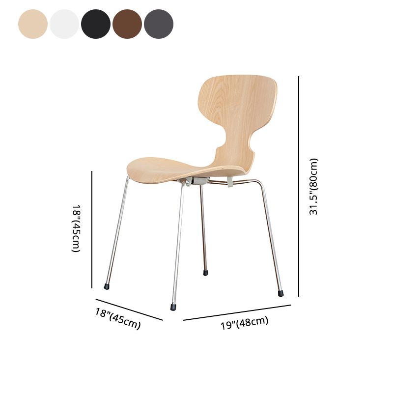 Silla de comedor de metal moderno, silla lateral de comedor de madera para uso en restaurantes