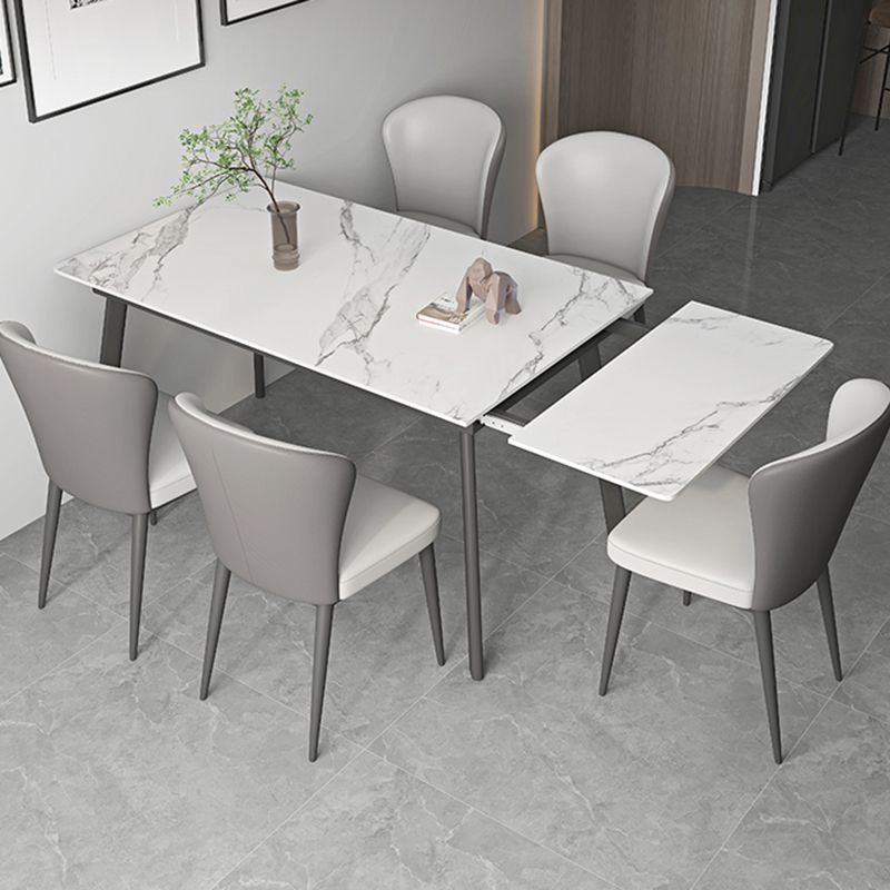 Luxury Sintered Stone Top Table Extendable Rectangle Table with 4 Legs