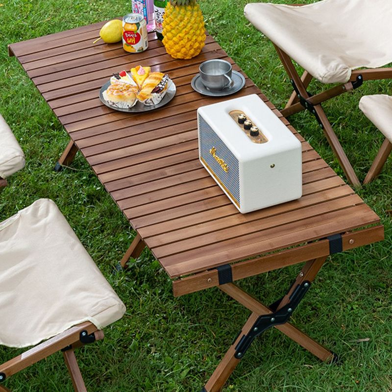 5 Pieces Patio Dining Table Set Modern Rectangular Picnic Table