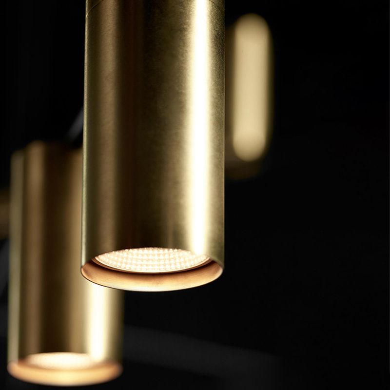 Accesorio de iluminación de la isla de la sala de comidas lámpara de lámpara moderna con sombra de metal lineal