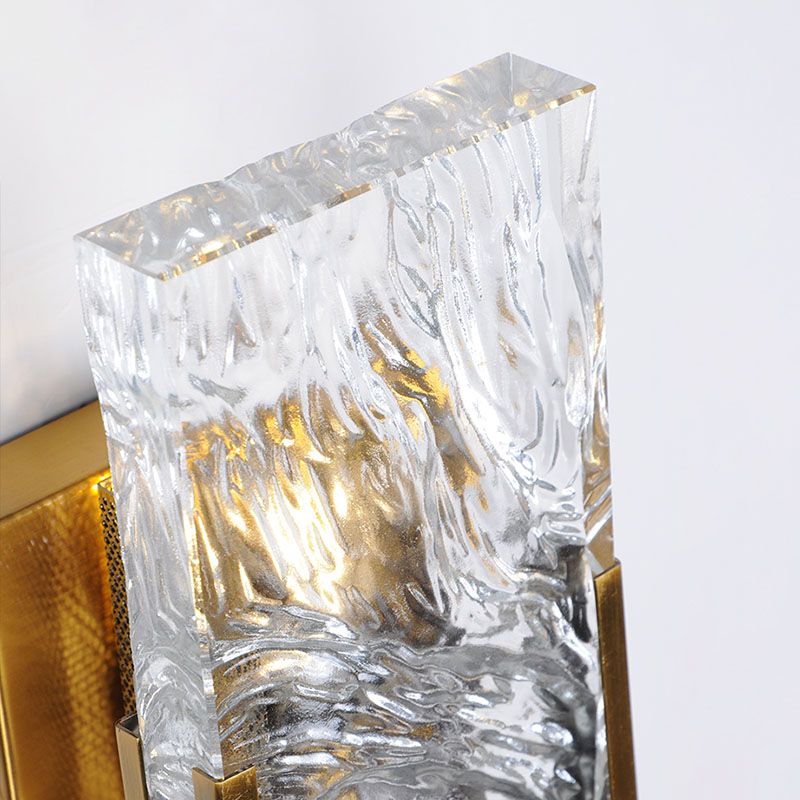 1 Lichtgold zeitgenössische Wandbeleuchtung Kristallquadrat-Wandbeleuchtung für Schlafzimmer
