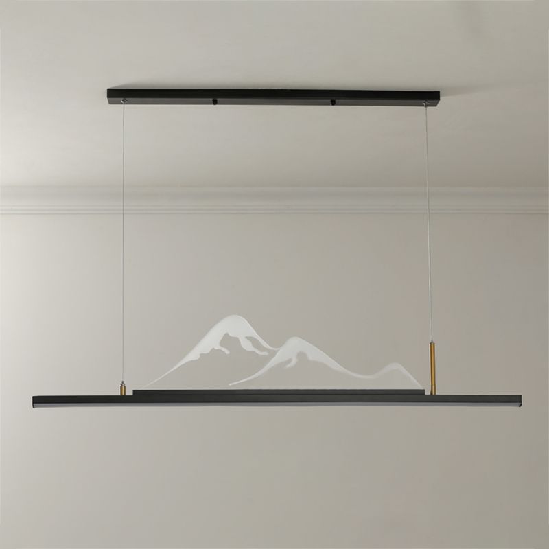 Luces colgantes de forma lineal Metal Contemporáne de metal de 2 accesorios de iluminación colgante de 2 luces