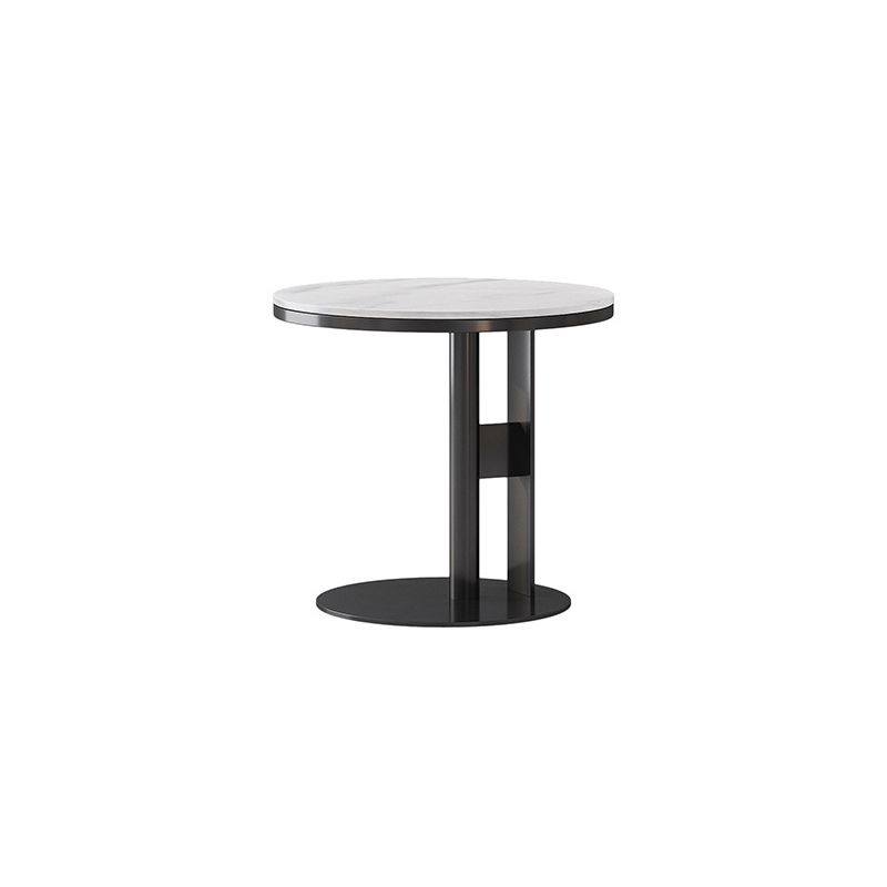 Modern Style Cocktail Table White/black/grey Slate Top Black Metal Base Coffee Table