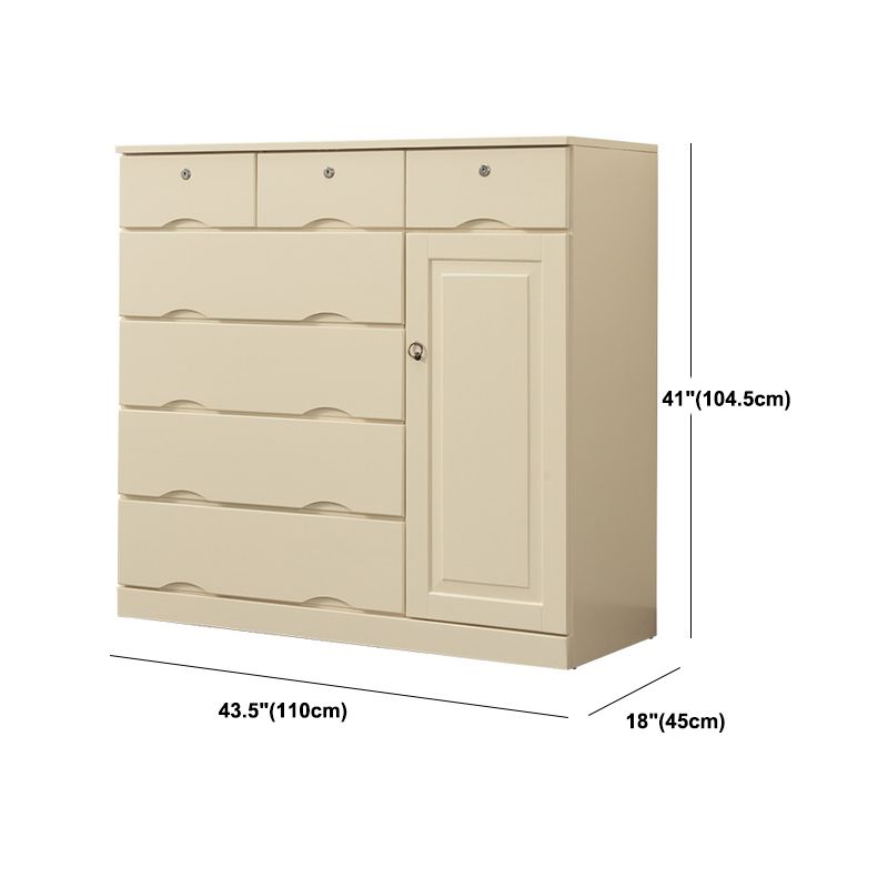 Contemporary Chest Wooden Horizontal Combo Dresser with Drawer