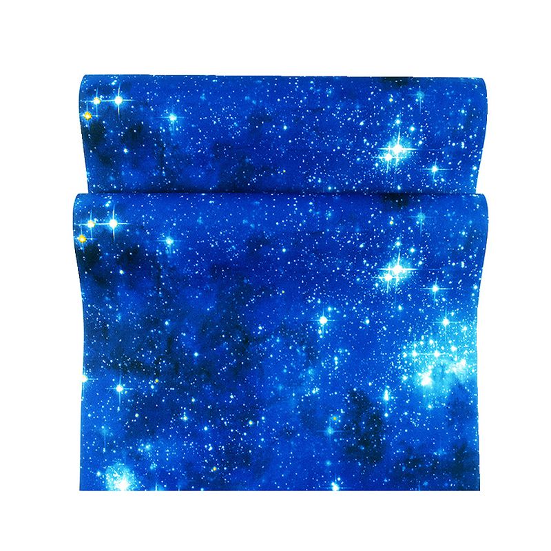 31'L x 20.5"W Stain-Resistant Non-Pasted Sparkling Stars PVC Wallpaper for Kids in Light Color