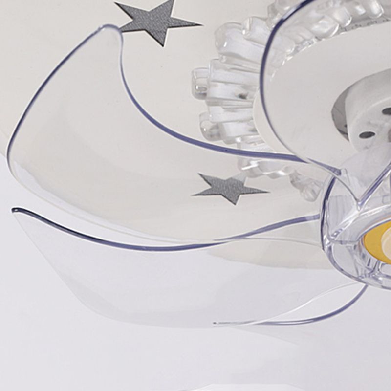 Weiße Stern Deckenlüftel Lampe Nordic LED Metal Semi Flush Mount Light für Schlafzimmer