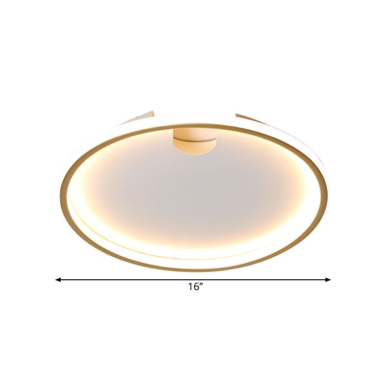 Illuminazione a soffitto della camera da letto del LED stile moderno oro flush Mount con la tonalità rotonda del metallo, 16 "/19.5" W