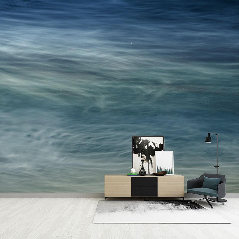 Aqua Waves Printed Wallpaper Mural Moisture Resistant Wall Decoration for Bedroom