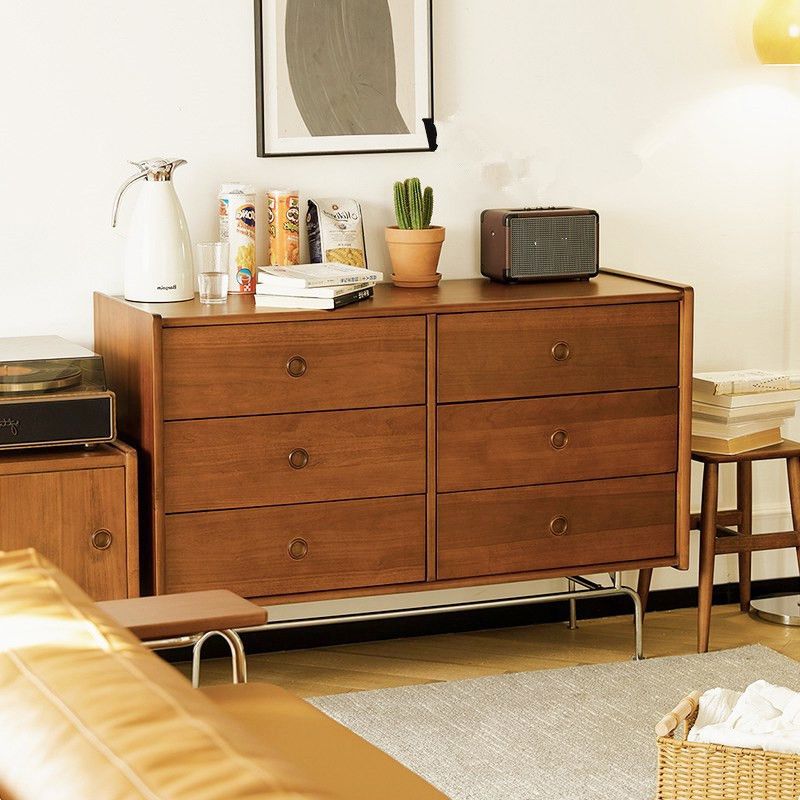 Mid-Century Modern Accent Chest with  Drawers and Straight Legs in Brone