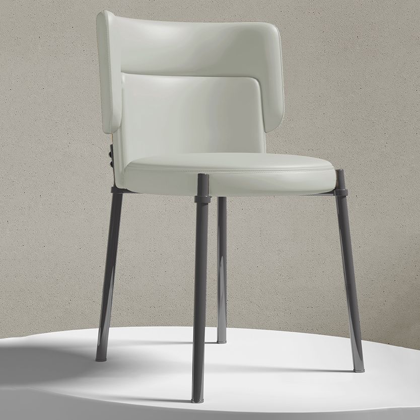 Faux Leather and Metal Contemporary Dining Chair for Dining Room