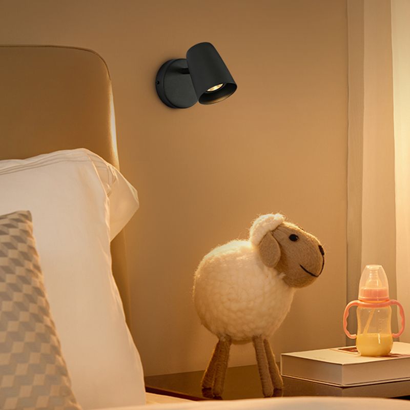 Cylindre de lumière murale en métal moderne à 1 lumière