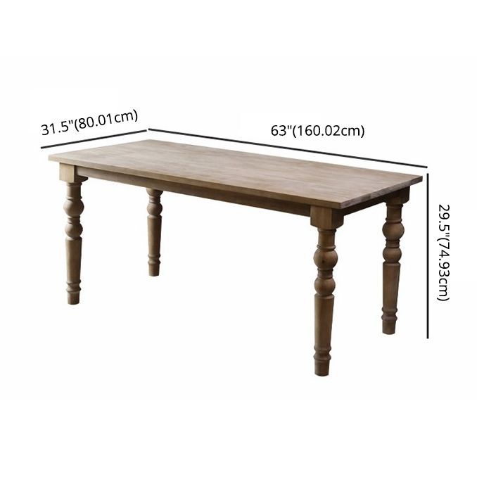 Cottage Style Solid Wood Dining Set with Traditional Height Table and 4 Legs Base