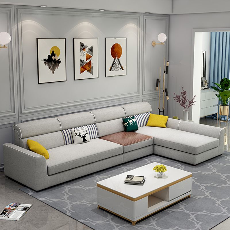 37.40"H Contemporary Sectional Sofa Faux Leather Chaise Sectional