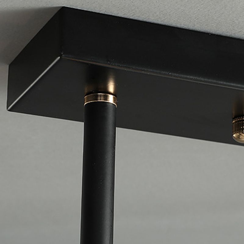 Dark Black 3-light Kitchen Island Lighting Crystal Geometric Shaded for Bedroom