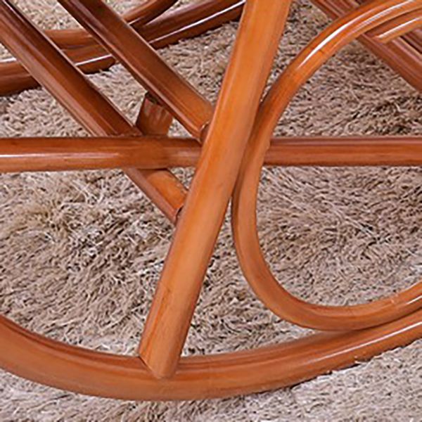 Traditional Rocking Chair Rattan Solid Color Built-in Armrest Indoor Rocking Chair